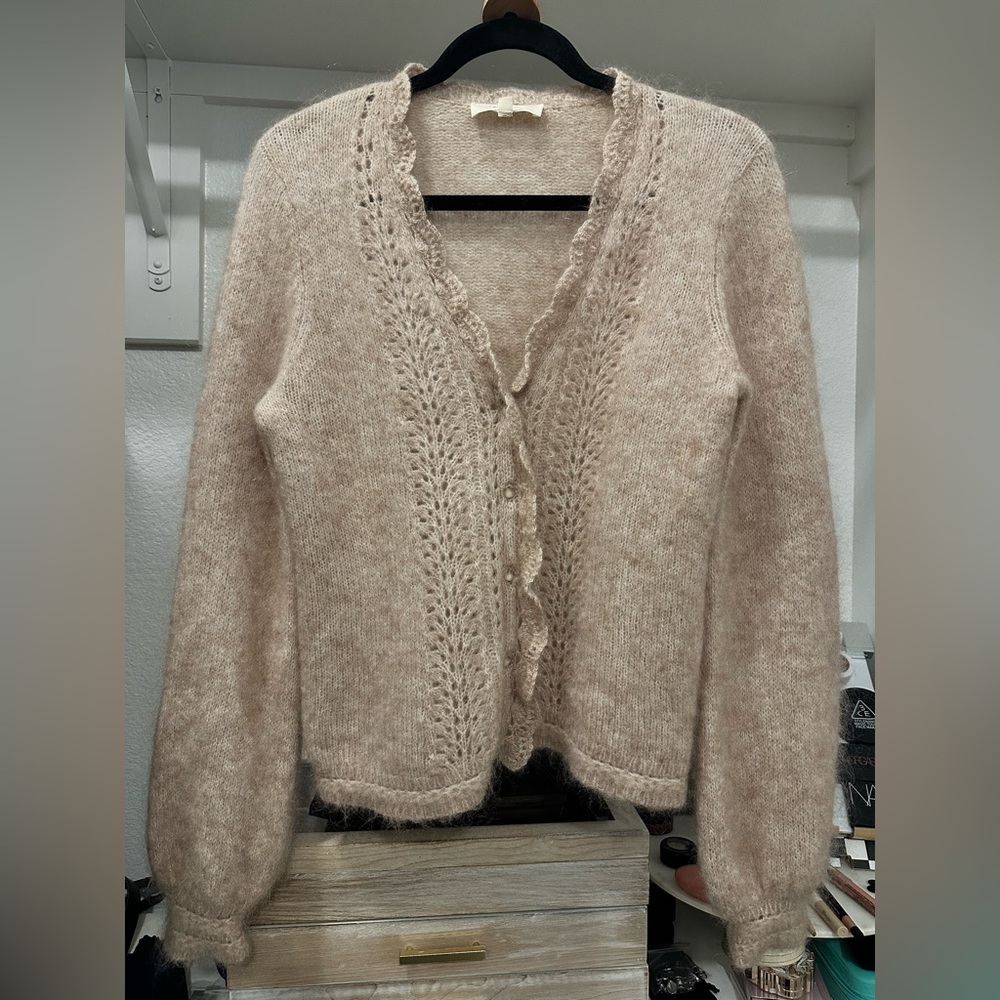 Sezane Angelie Cardigan Light Beige - Size M